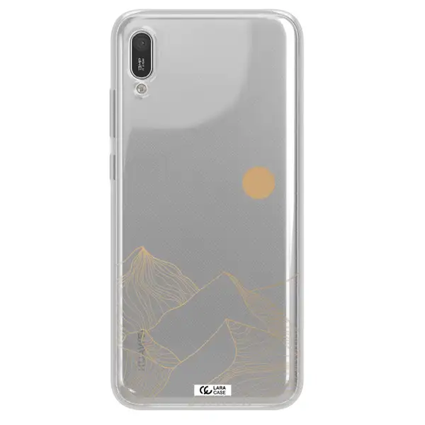 a mountain range with a sun in the background Huawei Y6 Pro 2019 Clear TPU Case
