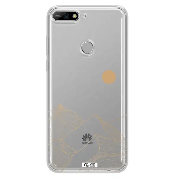 a mountain range with a sun in the background Huawei Y7 2018 Clear TPU Case