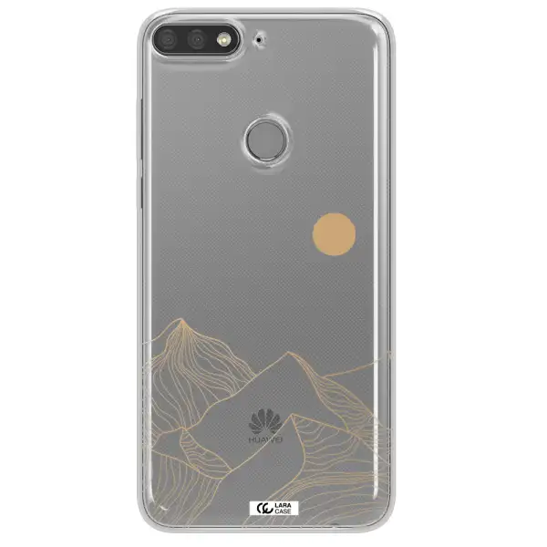 a mountain range with a sun in the background Huawei Y7 Prime 2018 Clear TPU Case