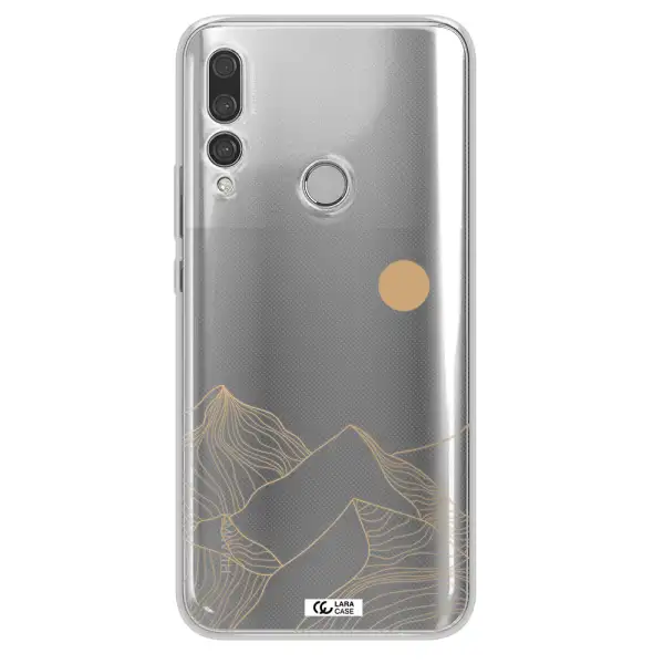 a mountain range with a sun in the background Huawei Y9 Prime 2019 Clear TPU Case