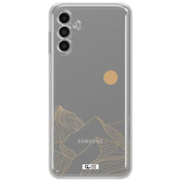 A Mountain Range With A Sun In The Background Samsung A13 5G Clear Tpu Case