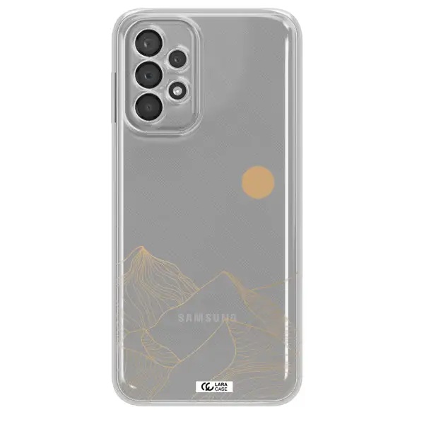 A Mountain Range With A Sun In The Background Samsung A23 5G Clear Tpu Case