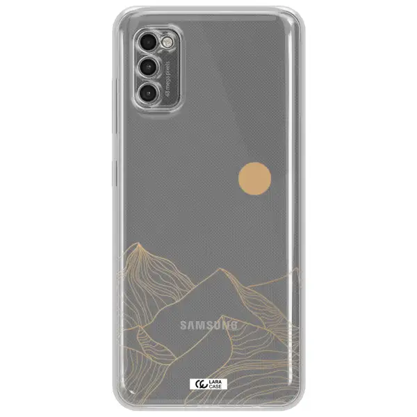 A Mountain Range With A Sun In The Background Samsung A41 Clear Tpu Case