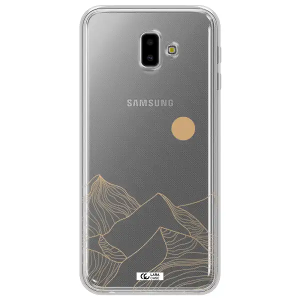 a mountain range with a sun in the background Samsung J6 Plus Clear TPU Case