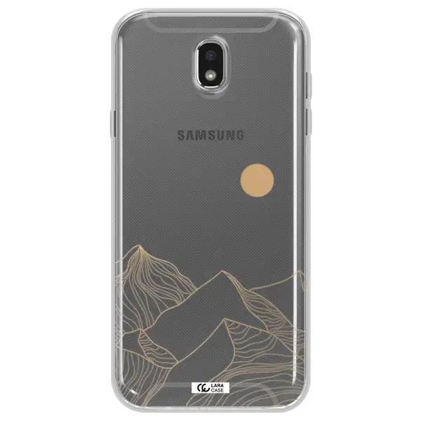 a mountain range with a sun in the background Samsung J7 Pro Clear TPU Case