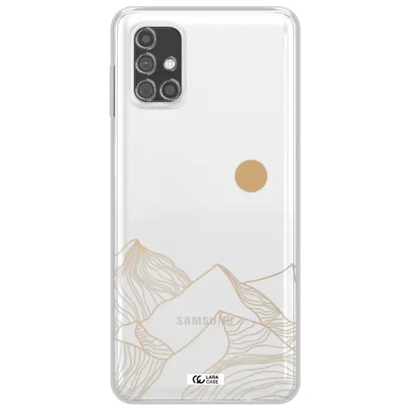 a mountain range with a sun in the background Samsung M31S Clear TPU Case