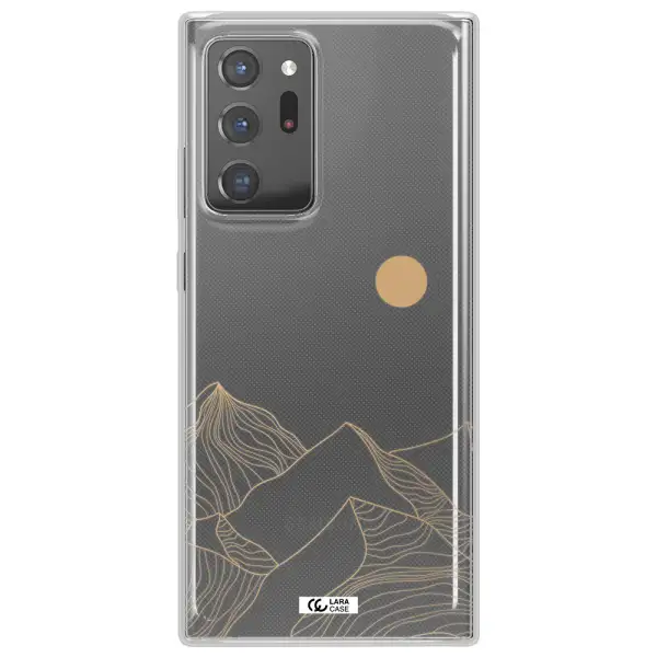 a mountain range with a sun in the background Samsung Note 20 Ultra Clear TPU Case