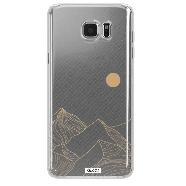 a mountain range with a sun in the background Samsung Note 5 Clear TPU Case