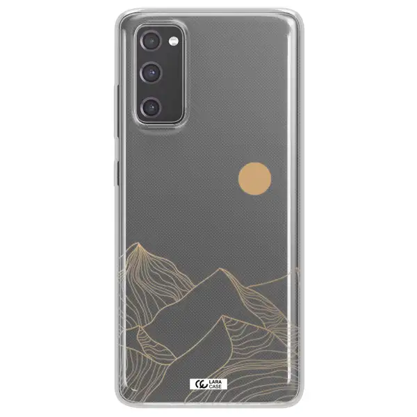 a mountain range with a sun in the background Samsung S20 Fe Clear TPU Case
