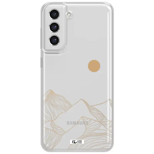 A Mountain Range With A Sun In The Background Samsung S21 Fe Clear Tpu Case