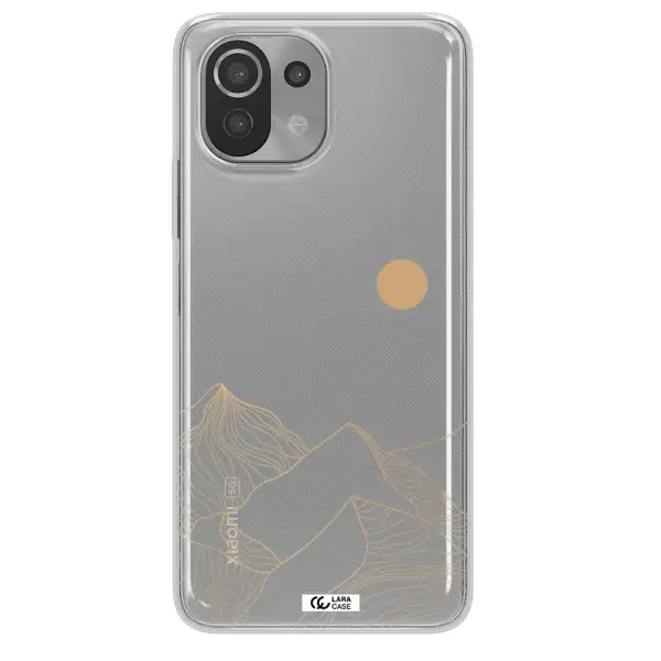 a mountain range with a sun in the background Xiaomi Mi 11 Lite Clear TPU Case