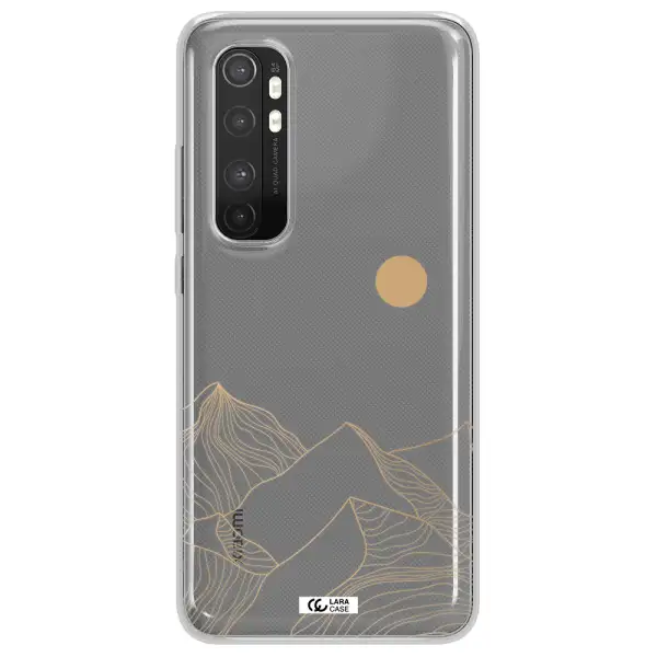 a mountain range with a sun in the background Xiaomi Mi Note 10 Lite Clear TPU Case