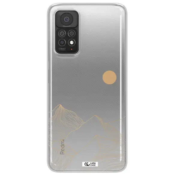a mountain range with a sun in the background Xiaomi Note 11 Pro Clear TPU Case