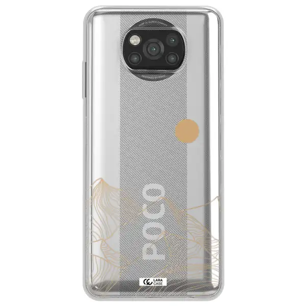 a mountain range with a sun in the background Xiaomi Poco X3 Clear TPU Case