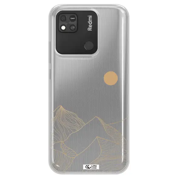 a mountain range with a sun in the background Xiaomi Redmi 10A Clear TPU Case