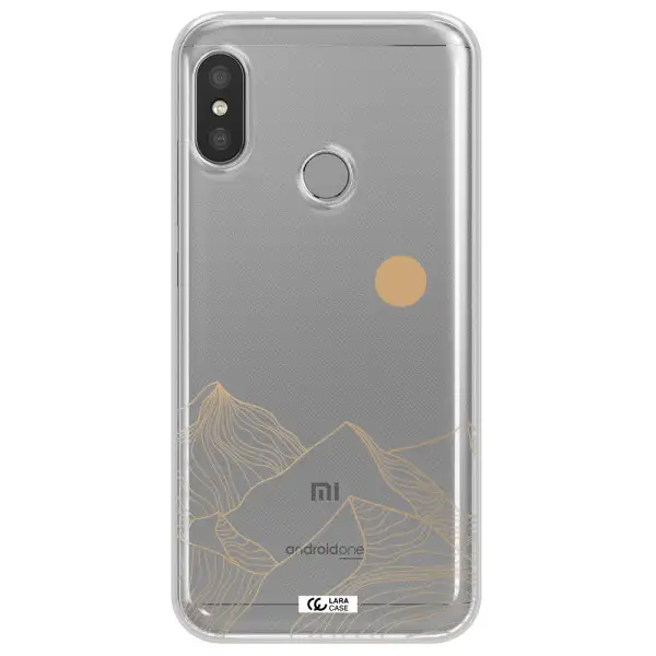 a mountain range with a sun in the background Xiaomi Redmi 6 Pro Clear TPU Case