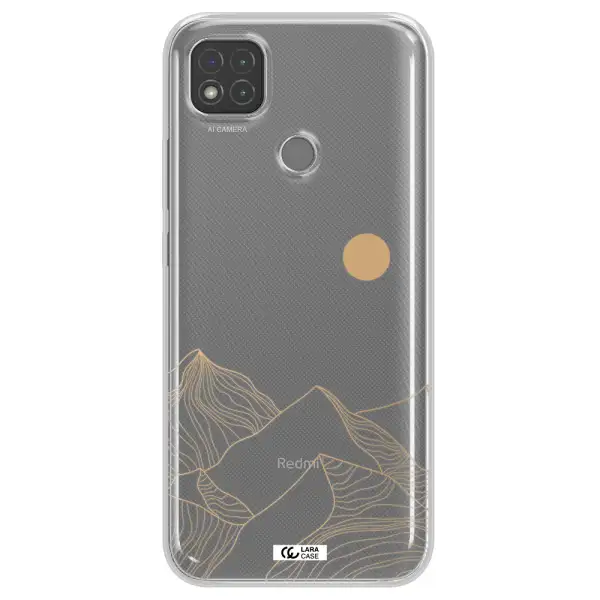 a mountain range with a sun in the background Xiaomi Redmi 9C Clear TPU Case