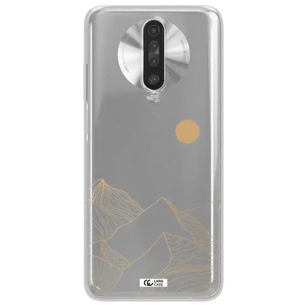 a mountain range with a sun in the background Xiaomi Redmi K30 Clear TPU Case