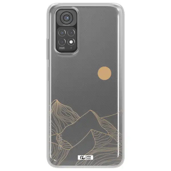 a mountain range with a sun in the background Xiaomi Redmi Note 11 Clear TPU Case
