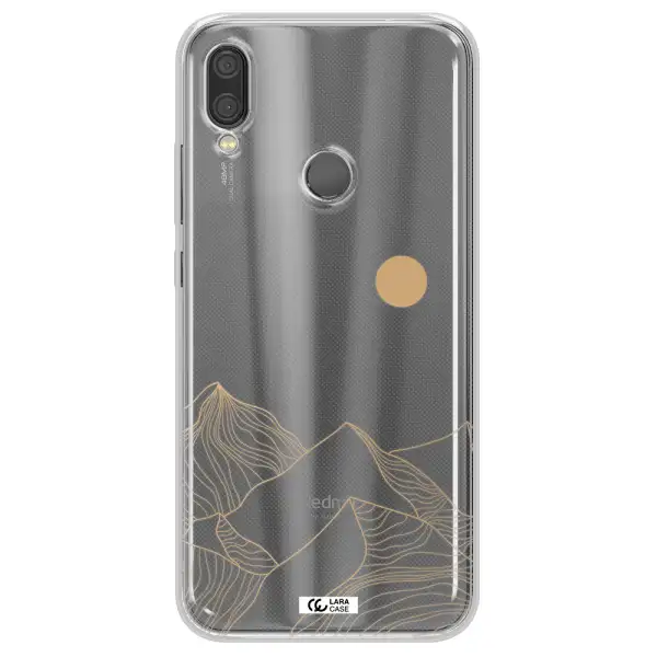 a mountain range with a sun in the background Xiaomi Redmi Note 7 Clear TPU Case