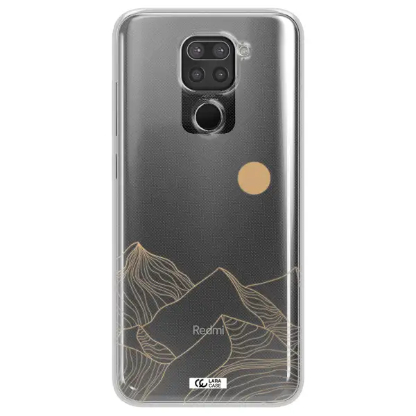 a mountain range with a sun in the background Xiaomi Redmi Note 9 Clear TPU Case