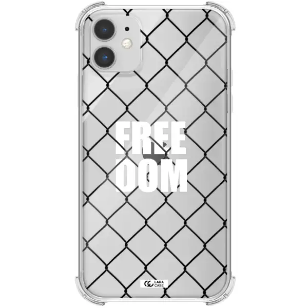 a close-up of a chain link fence Apple iPhone 11 Clear PC Case