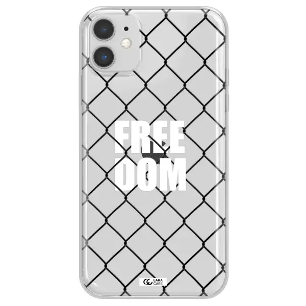 a close-up of a chain link fence Apple iPhone 11 Clear TPU Case