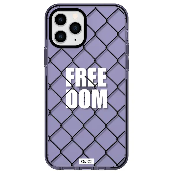 a close-up of a chain link fence Apple iPhone 11 pro impact Lilac Case