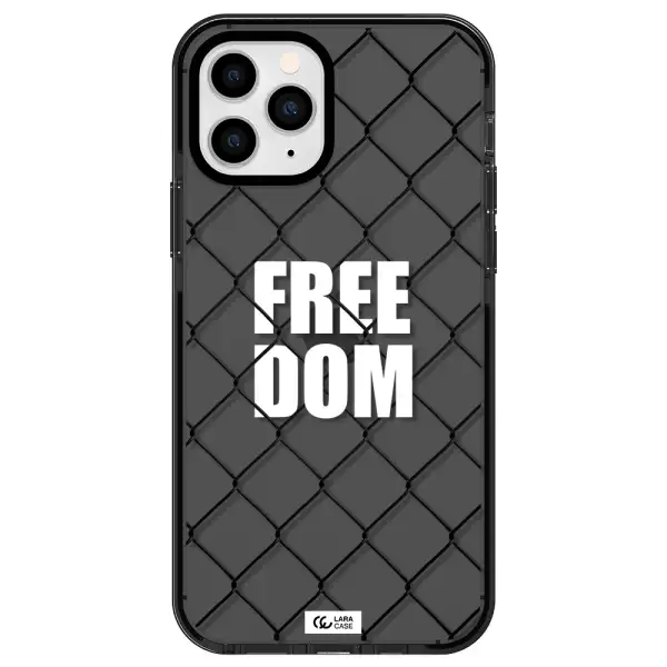 a close-up of a chain link fence Apple iPhone 11 pro impact Smoke Black Case