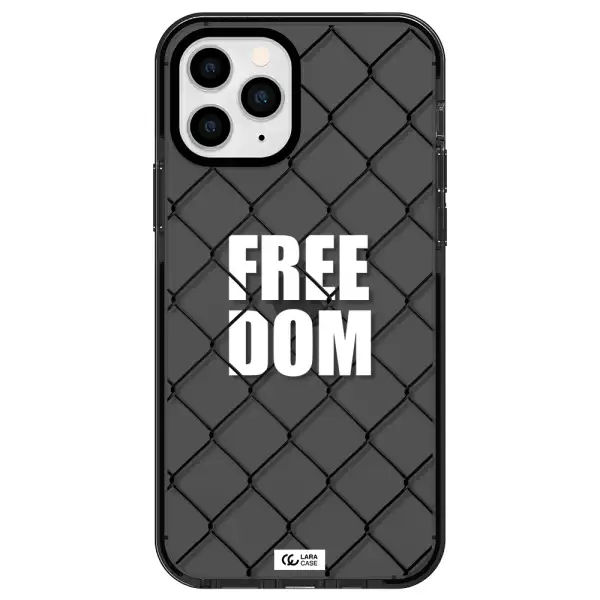 a close-up of a chain link fence Apple iPhone 11 pro max impact Smoke Black Case