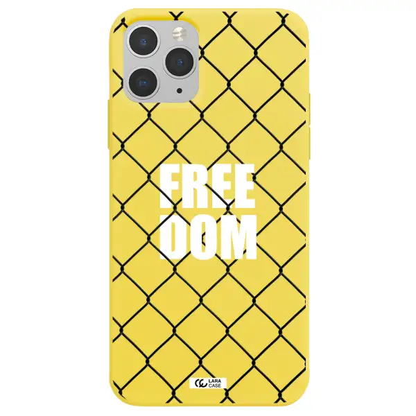 a close-up of a chain link fence Apple iPhone 11 pro max Silicone canary yellow Case