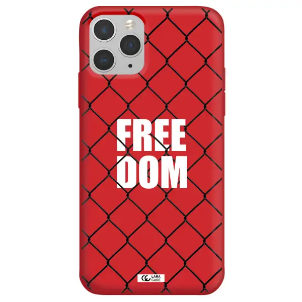 a close-up of a chain link fence Apple iPhone 11 pro Silicone Imperial Red Case