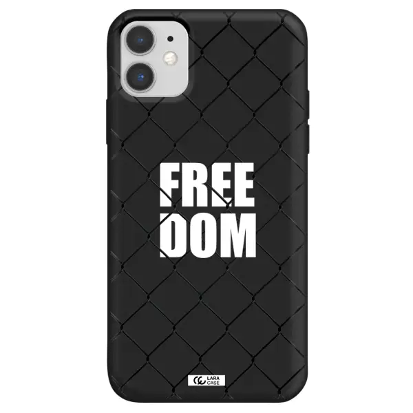 a close-up of a chain link fence Apple iPhone 11 Silicone black Case