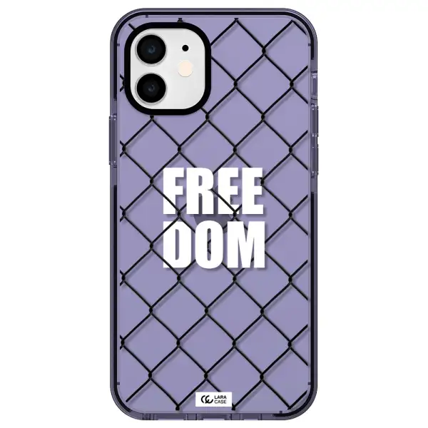 a close-up of a chain link fence Apple iPhone 12 impact Lilac Case
