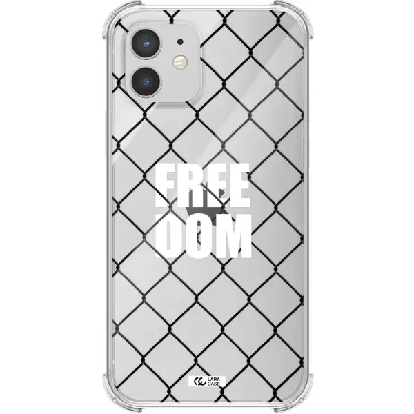 a close-up of a chain link fence Apple iPhone 12 mini Clear PC Case