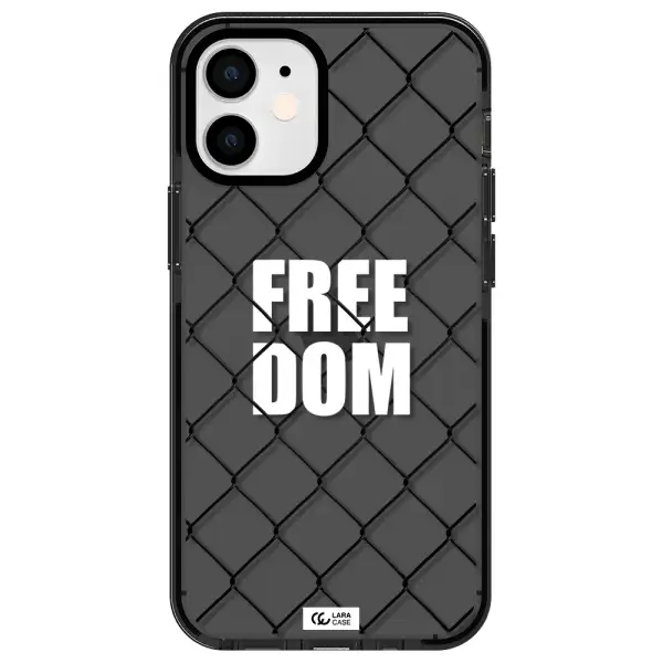 a close-up of a chain link fence Apple iPhone 12 mini impact Smoke Black Case