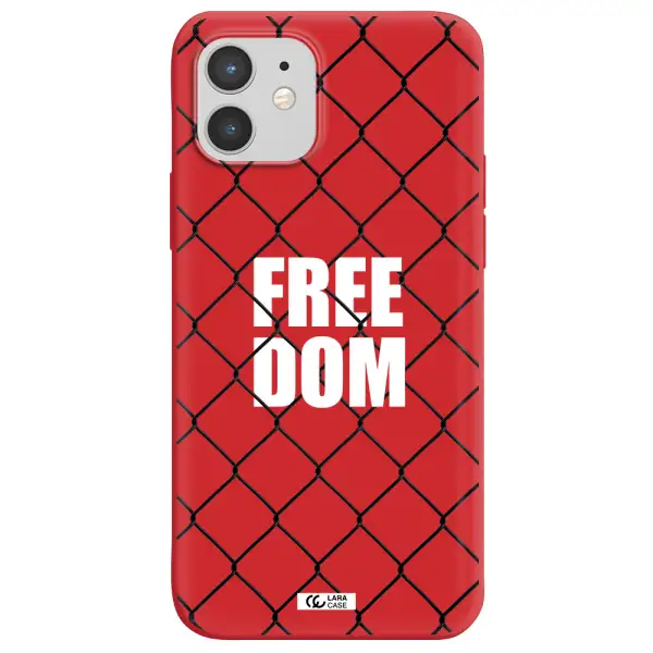 a close-up of a chain link fence Apple iPhone 12 mini Silicone Imperial Red Case