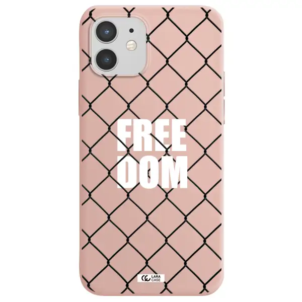 a close-up of a chain link fence Apple iPhone 12 mini Silicone pastel pink Case