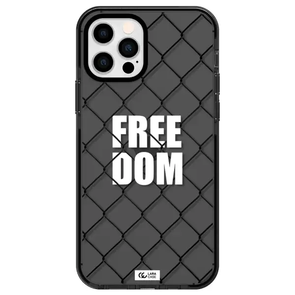 a close-up of a chain link fence Apple iPhone 12 pro impact Smoke Black Case