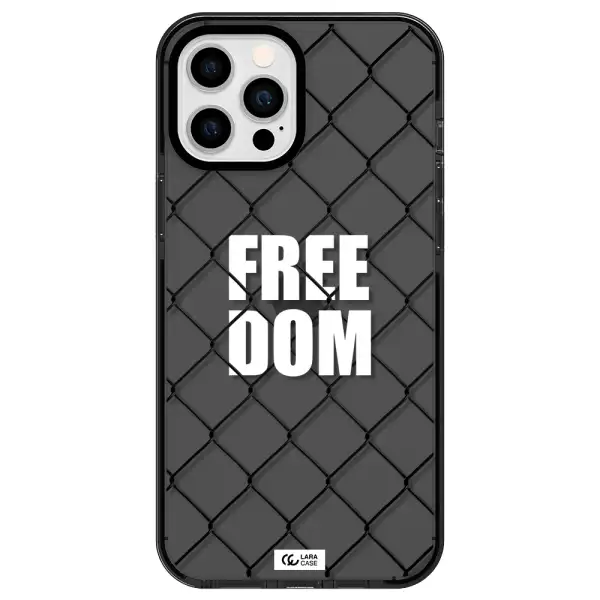 a close-up of a chain link fence Apple iPhone 12 pro max impact Smoke Black Case