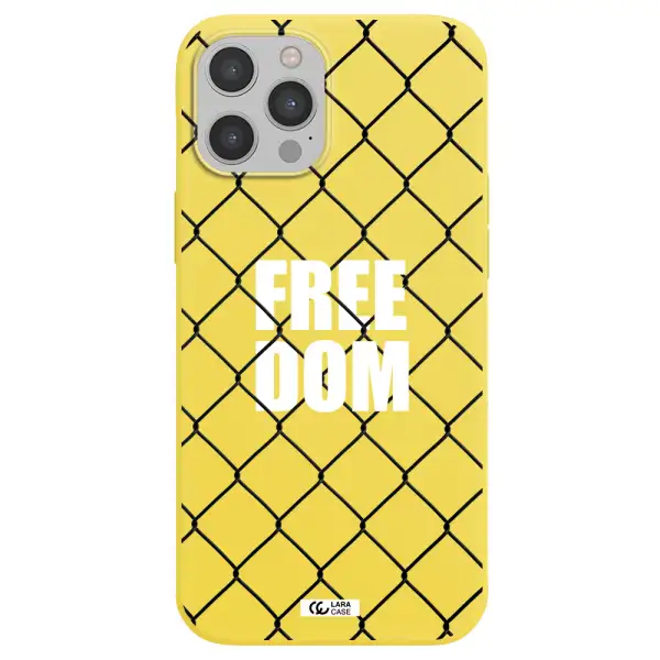 a close-up of a chain link fence Apple iPhone 12 pro Silicone canary yellow Case