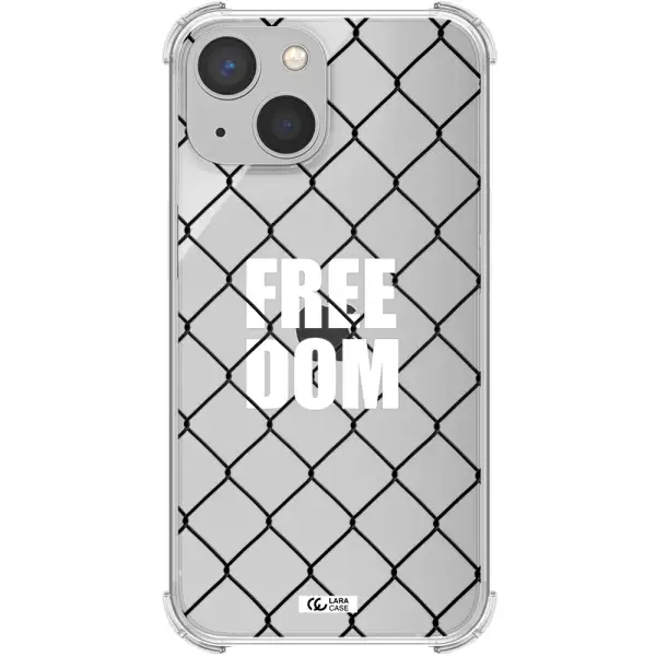 a close-up of a chain link fence Apple iPhone 13 Clear PC Case