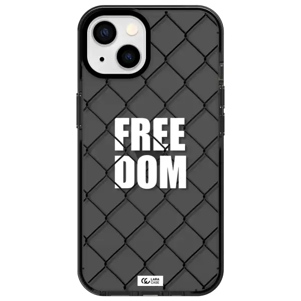 a close-up of a chain link fence Apple iPhone 13 impact Smoke Black Case