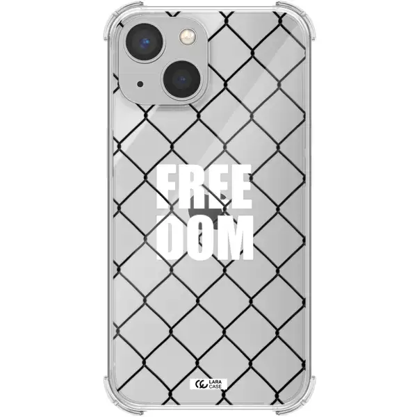 a close-up of a chain link fence Apple iPhone 13 mini Clear PC Case