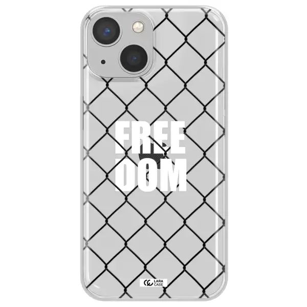 a close-up of a chain link fence Apple iPhone 13 mini Clear TPU Case