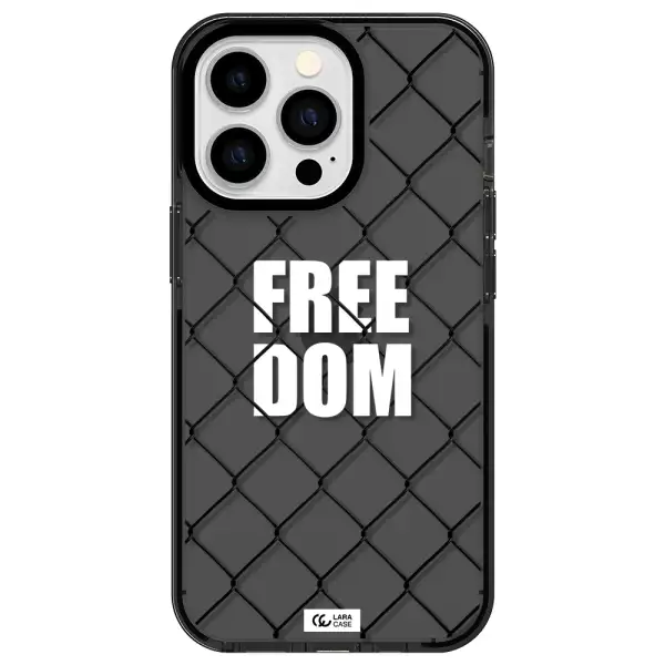 a close-up of a chain link fence Apple iPhone 13 Pro impact Smoke Black Case
