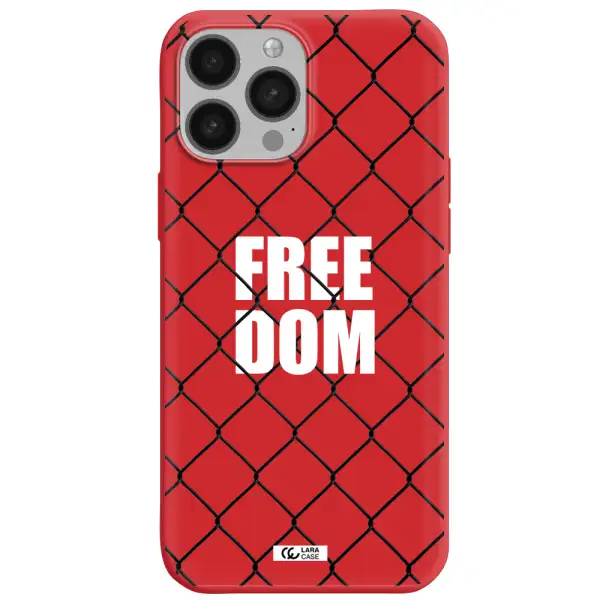a close-up of a chain link fence Apple iPhone 13 Pro Max Silicone Imperial Red Case