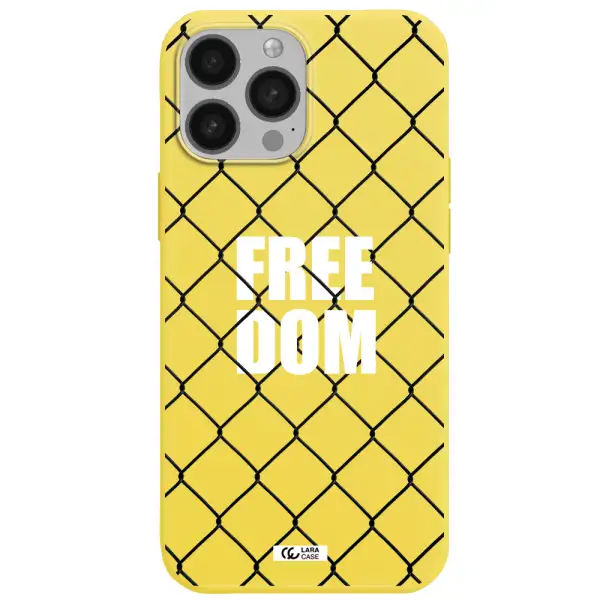 a close-up of a chain link fence Apple iPhone 13 Pro Silicone canary yellow Case