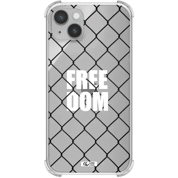 a close-up of a chain link fence Apple iPhone 14 Clear PC Case