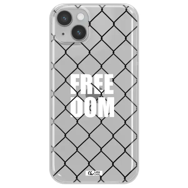 a close-up of a chain link fence Apple iPhone 14 Clear TPU Case